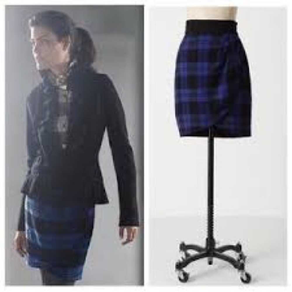 Tracy Reese Anthropologie Plaid Petals Skirt Sz 4