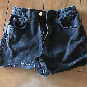 TOPSHOP MOTO MOM BLACK SHORTS