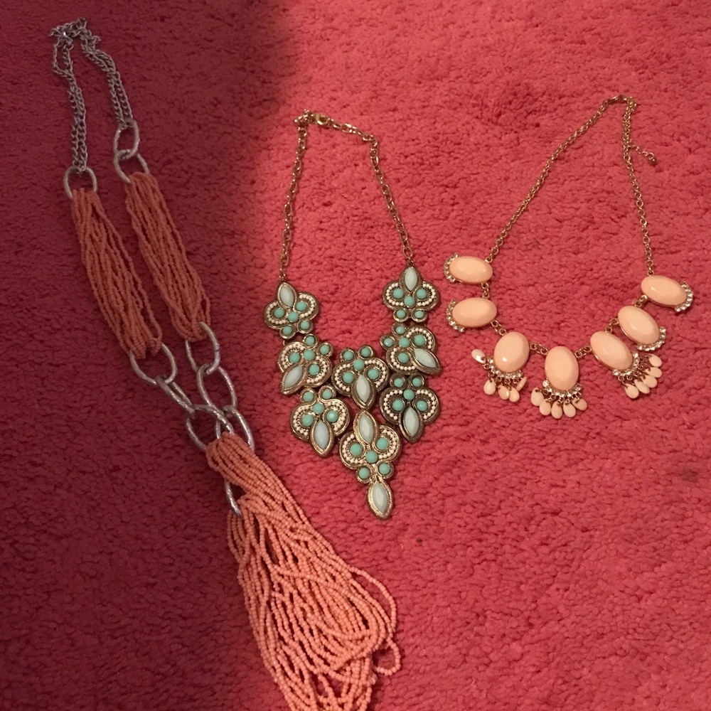 Coral and Mint Necklace Lot