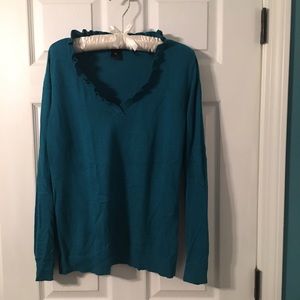 Ann Taylor Teal V-neck Sweater