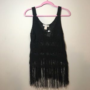 Frock candy knit fringe tank top!