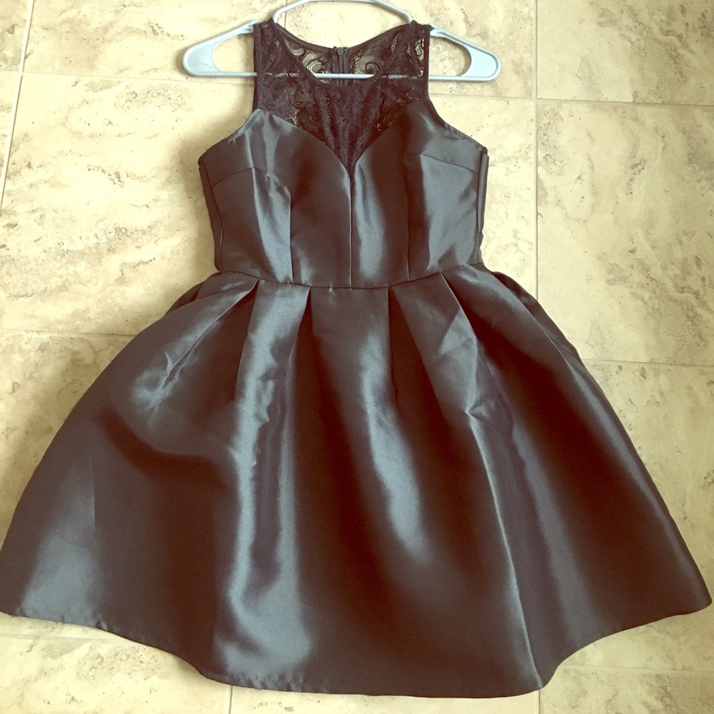 Black Satin Cocktail Dress