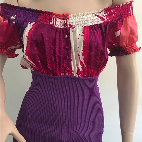 Bebe Silk Top. Worn 2 ways - Picture 2 of 5