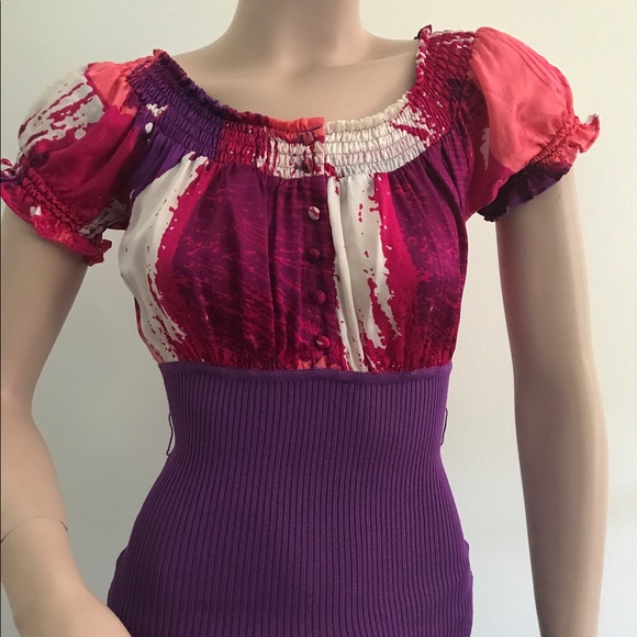 Bebe Silk Top. Worn 2 ways - Picture 3 of 5