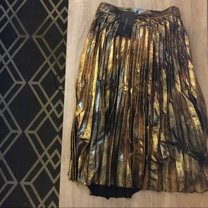 Zara Pleated Gold Skirt