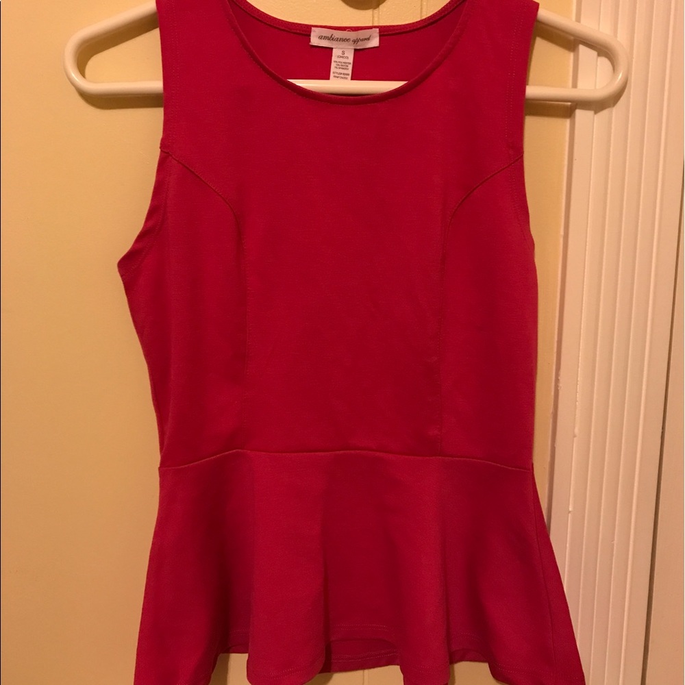 Red peplum top