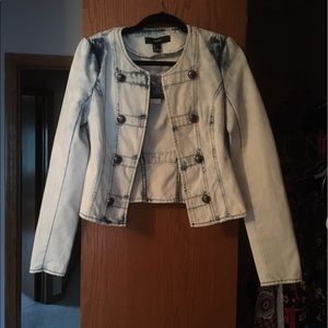 Tie-dyed denim jacket