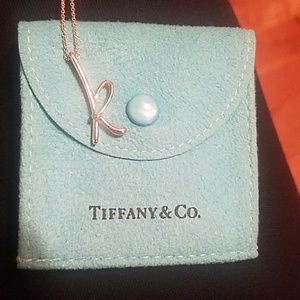 Tiffany & Co Elsa Peretti initial necklace "k"