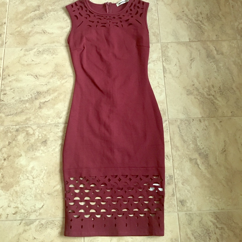 Brand new cranberry midi dress