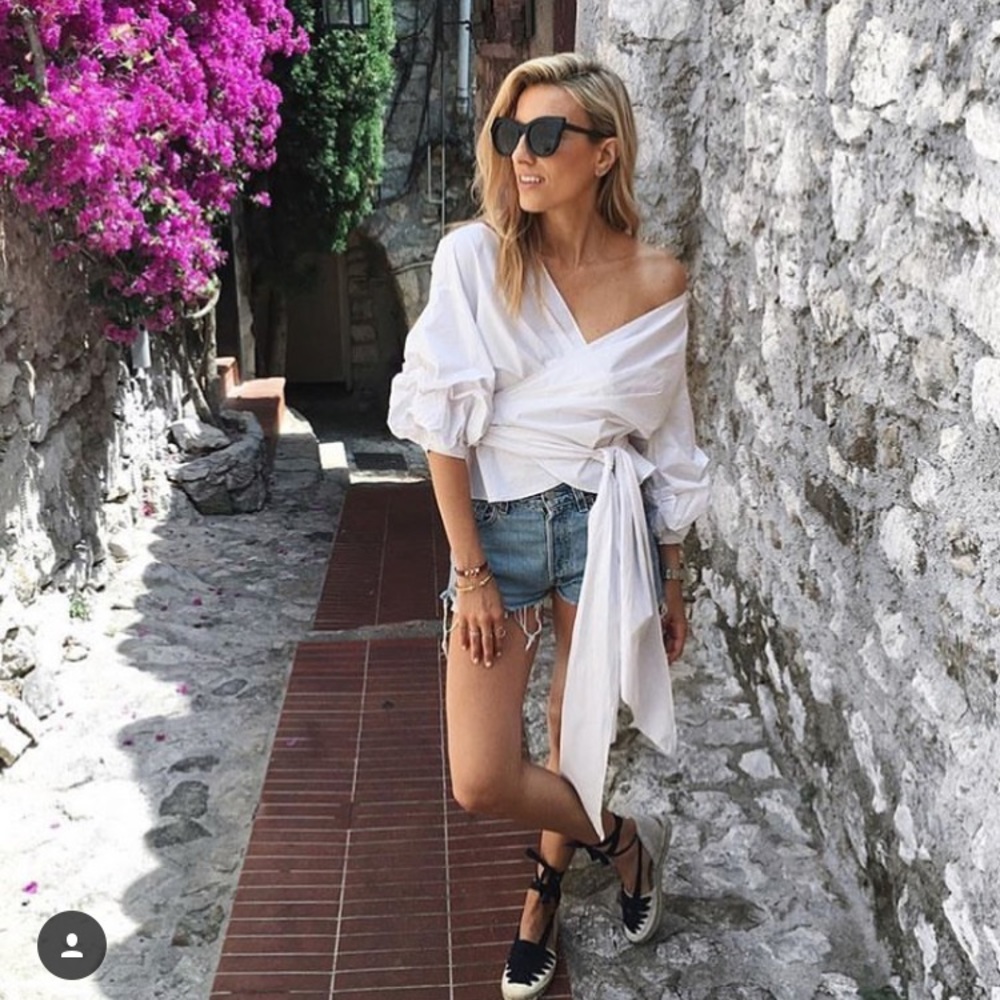 Storets rouched wrap blouse
