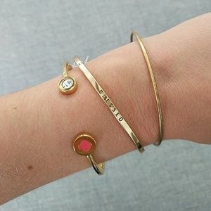 Kate spade logo rhinestone gold bracelet