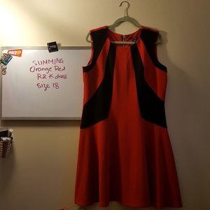 Twiggy vibes orange-red dress