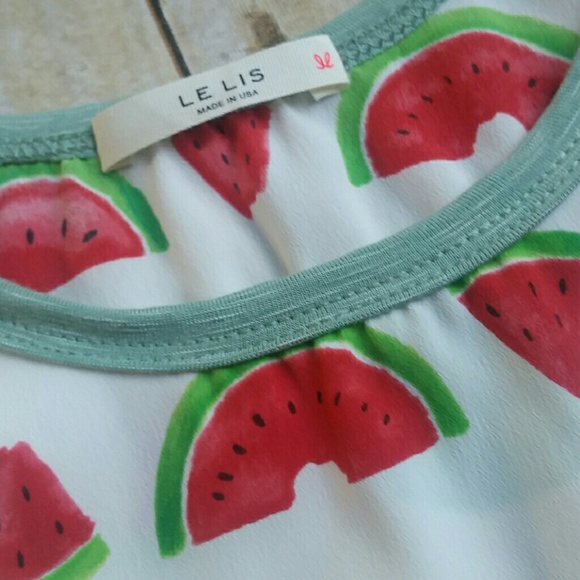 Watermelon Print Baseball Fruit Tee Size Medium - Picture 6 of 6