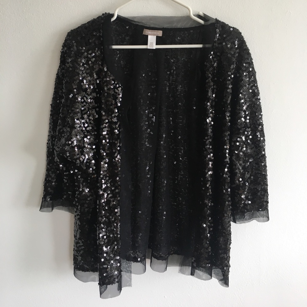 Black Sequined Coat / Coverlet