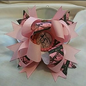 Pink and camo browning girl bow
