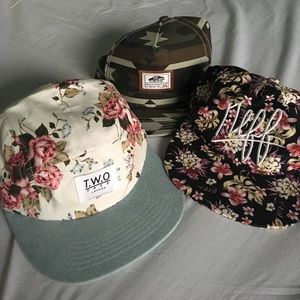 3 trucker flat bill caps Vans, Neff, Two Face