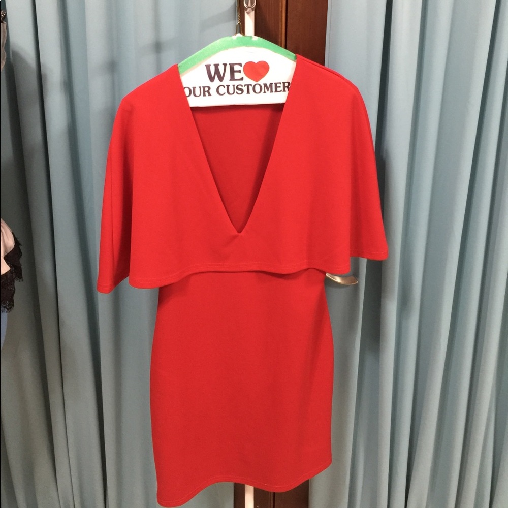 Red cape dress