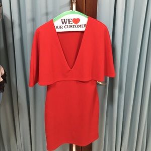 Red cape dress