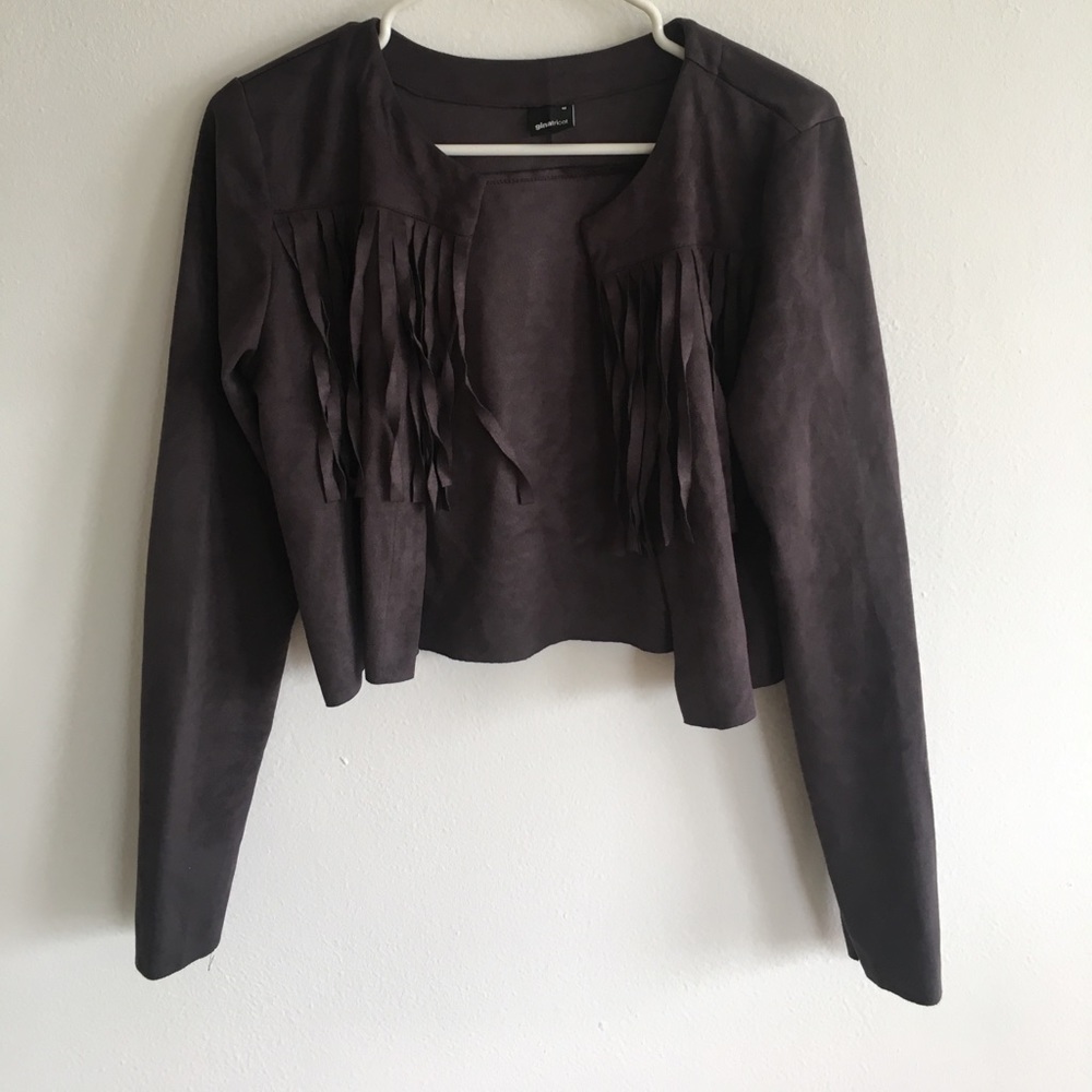 Gina Tricot Dark Plum Tasseled Jacket
