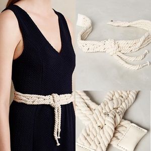 NWT ivory Anthropologie braided rope belt