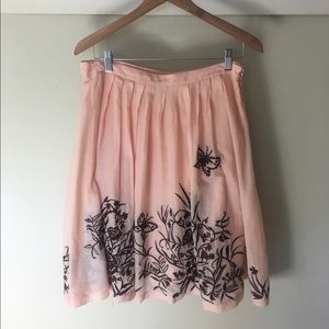 Odille Soft Pink Floral Embroidered Skirt