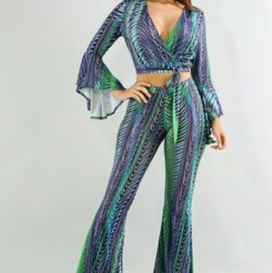 Forest Stripe Pants Set