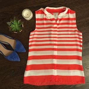 Banana Republic striped coral blouse XS