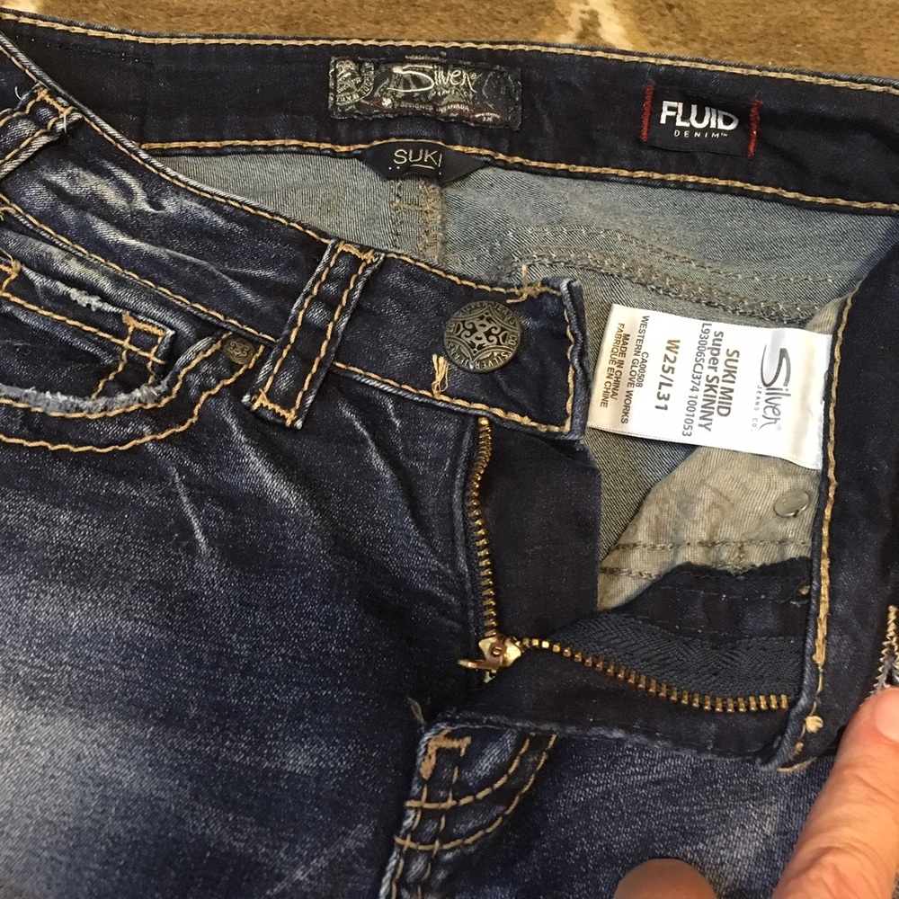 Silver skinny jeans