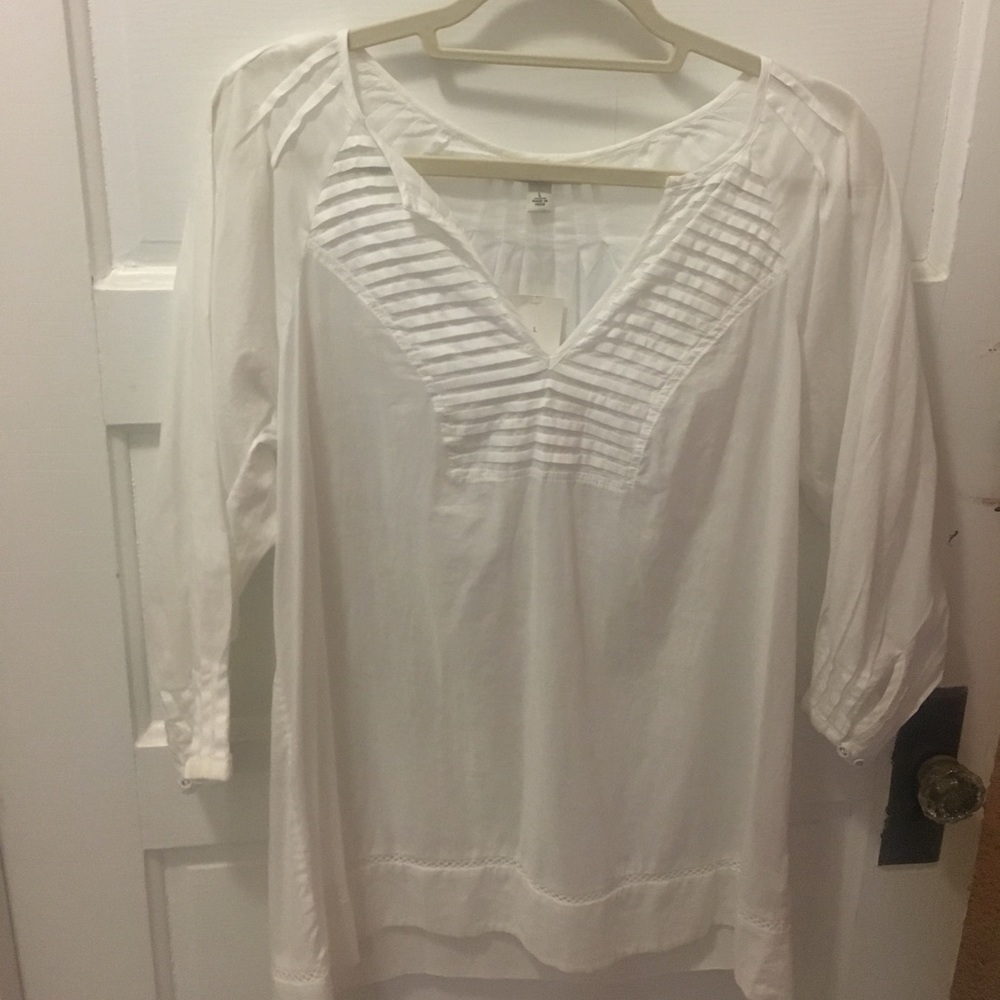New Banana Republic White Long Sleeve Blouse