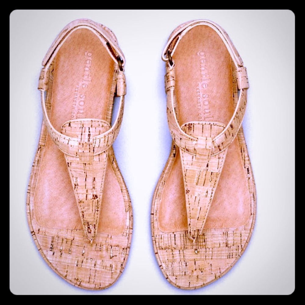 NIB Gentle Souls Oxford T-Strap Sandal Natural Sz7