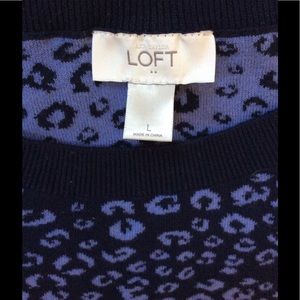 Ann Taylor Loft Factory Cheetah Print Sweater L