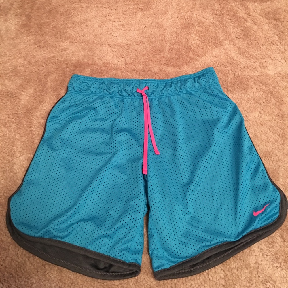 Nike running shorts greenish blue with pink NICE🌟
