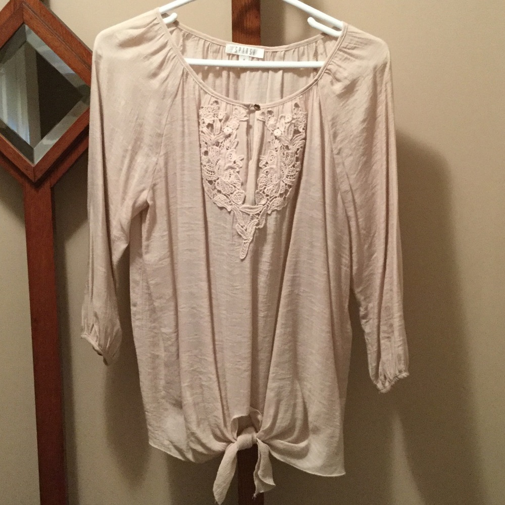 Gorgeous neutral peasant top