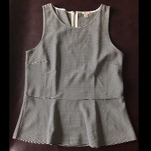J. Crew striped peplum top