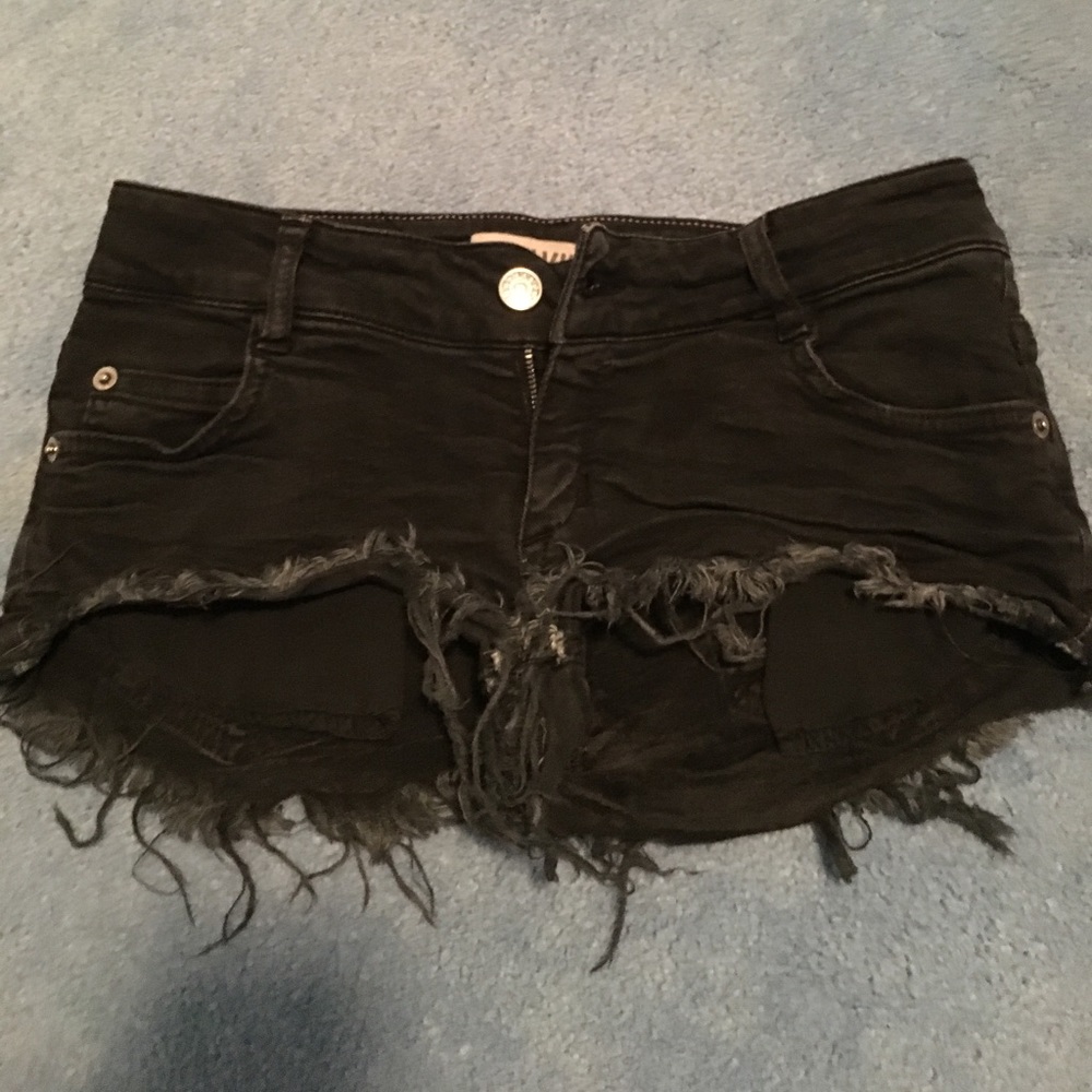 Charcoal denim shorts