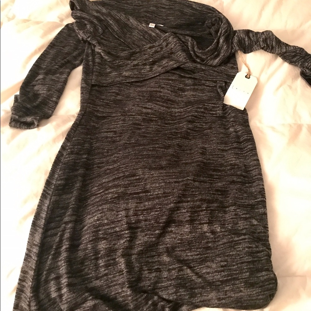 NWT Leith grey off the shoulder dress