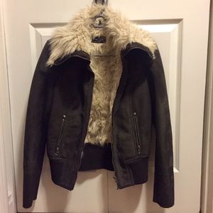 Zara TRF faux suede jacket | Dark brown size S