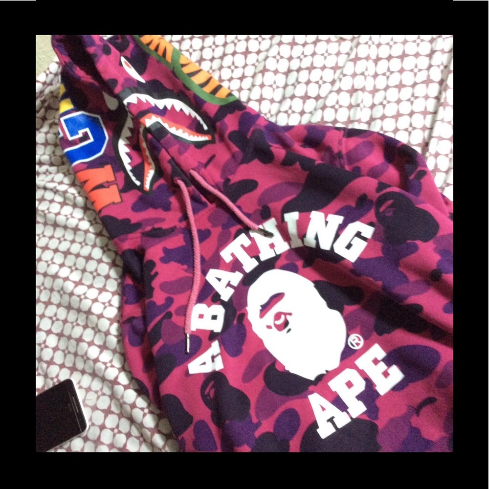 Purple camo bape hoodie