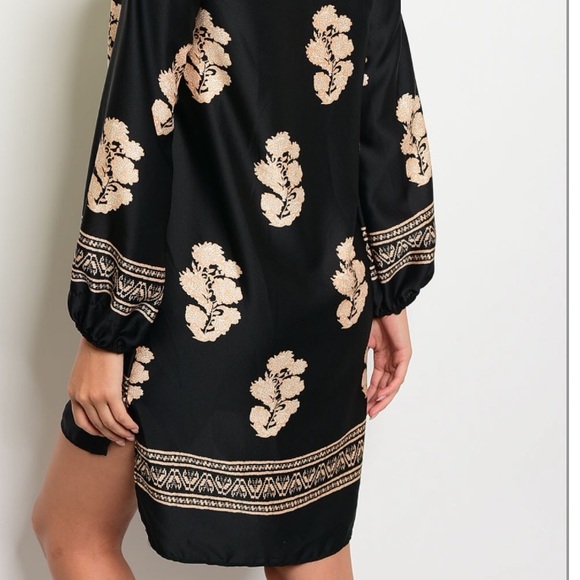 SATIN FLORAL TUNIC SATIN DRESS - Picture 4 of 6