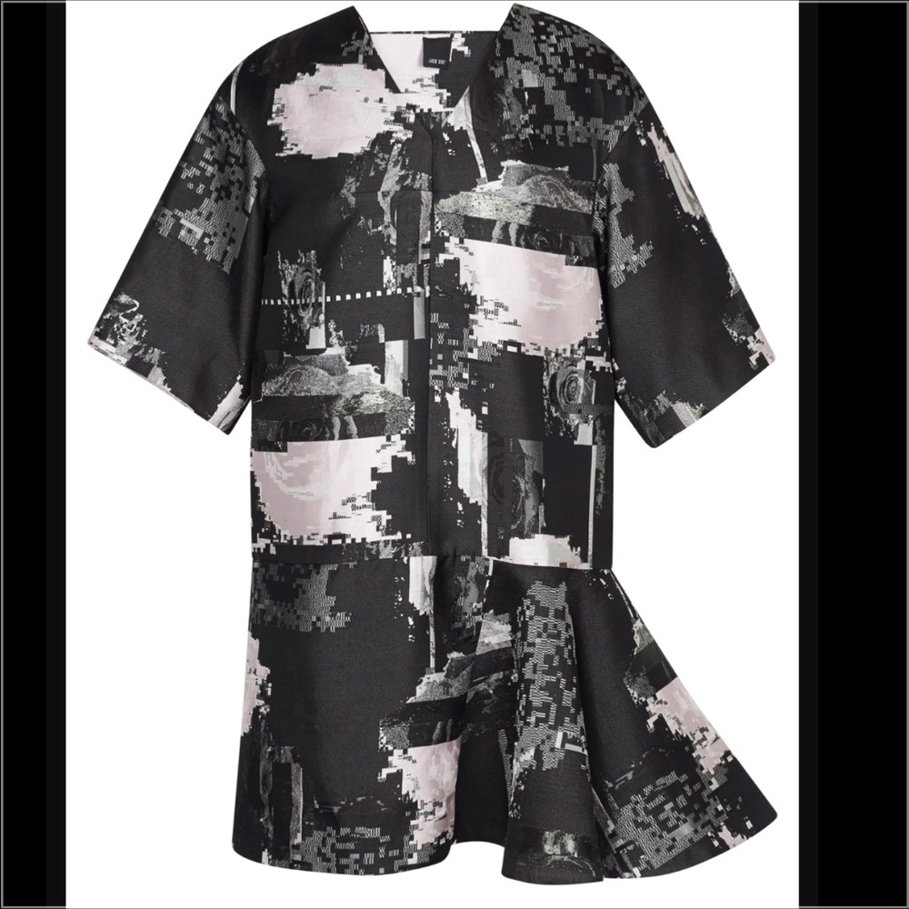 Josh Goot Metallic Rose Jacquard  Flounce Dress