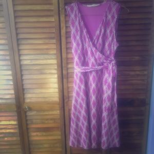 Purple and gray 41 Hawthorn mock wrap dress