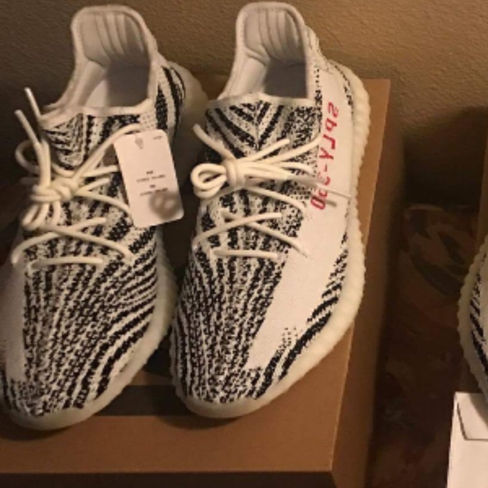 Zebra print yeezys size 10