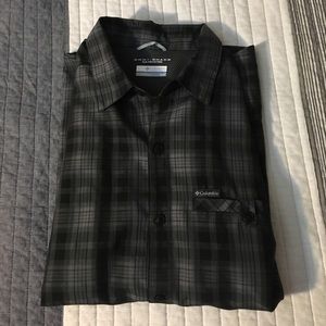 Black plaid Columbia button down