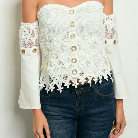 Layla off white crochet top - Picture 2 of 2
