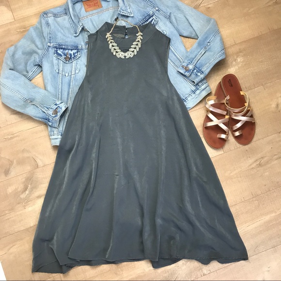 Beauty And Her Bears Dresses & Skirts - Winter Grey Satin Swing Dress