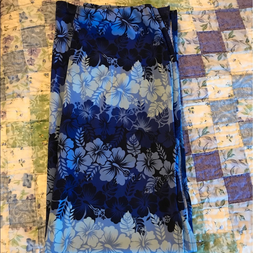 Breezy Blue Hibiscus Skirt