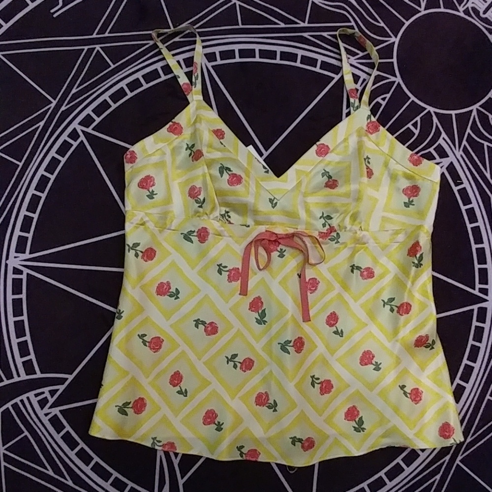 NWT J Crew Size M Yellow Silk Tank Top