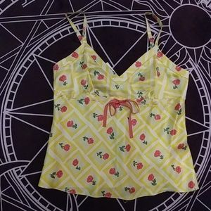 NWT J Crew Size M Yellow Silk Tank Top