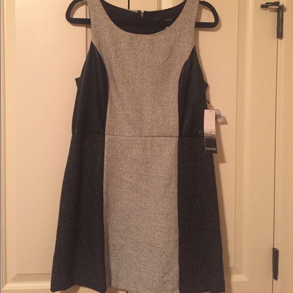 Kensie leather trim dress