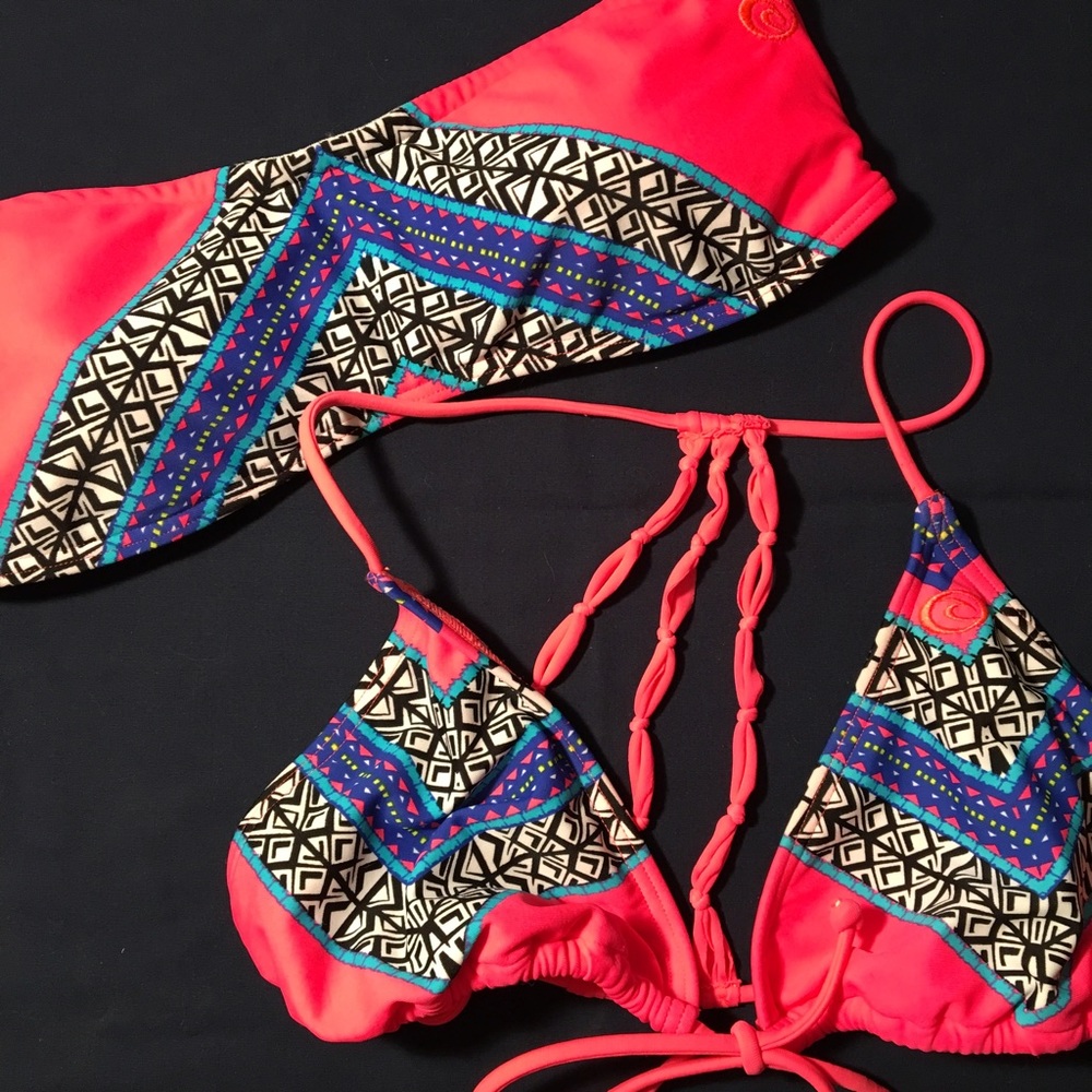 RipCurl Neon Tribal Bikini Tops